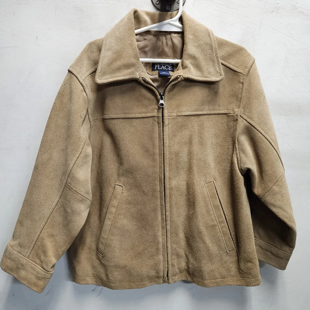 The Children's Place tan suede leather jacket size XS(4)